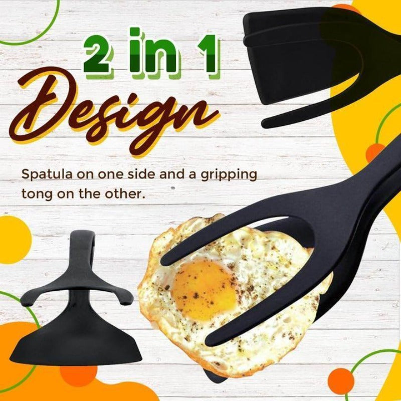 2-in-1 Grip Flip Tongs – Easy, Non-Stick Cooking Tool