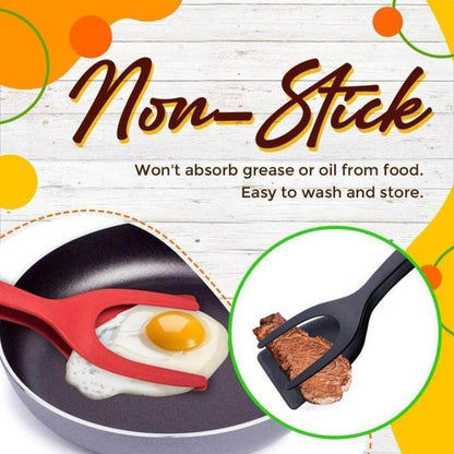2-in-1 Grip Flip Tongs – Easy, Non-Stick Cooking Tool