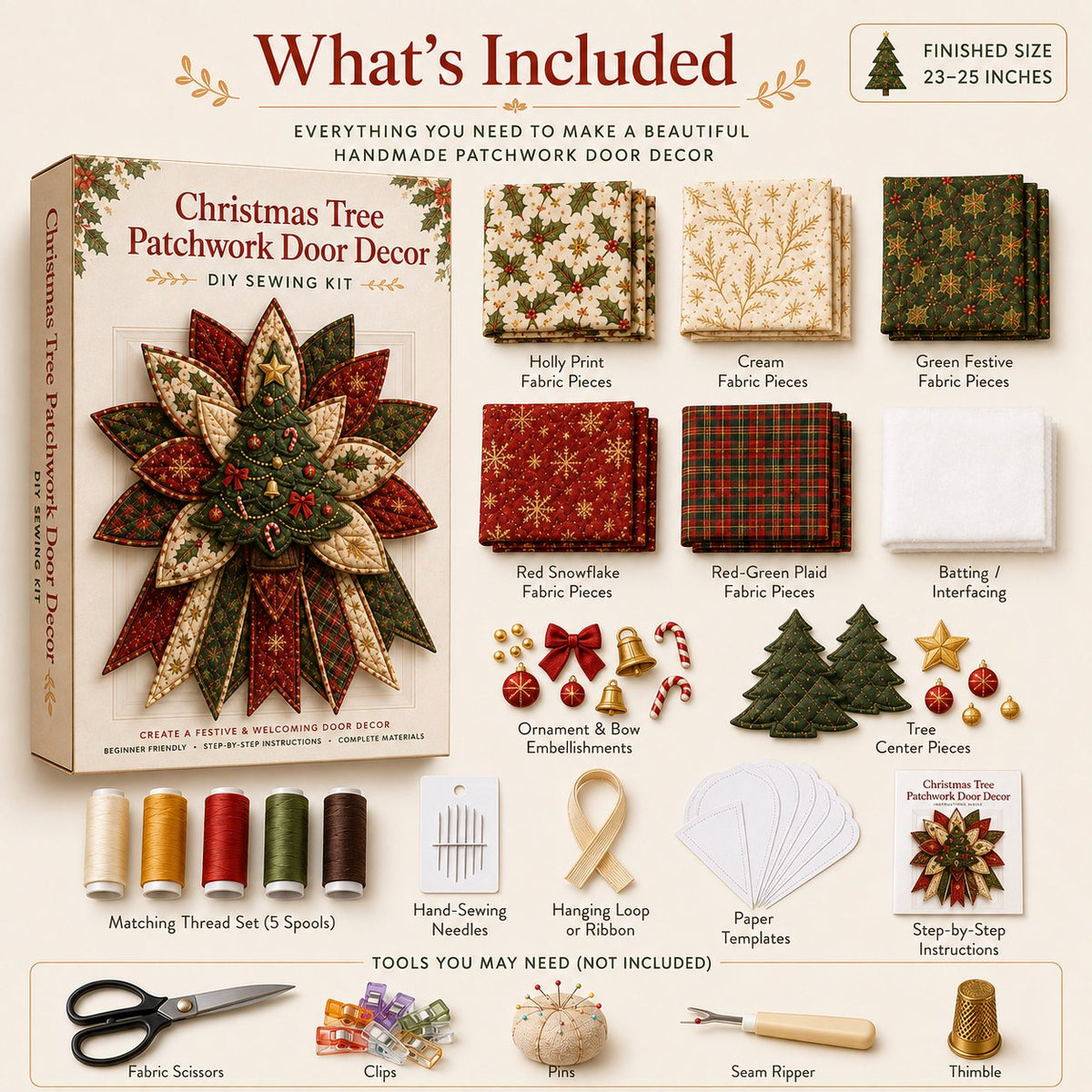 Christmas Door Hanging DIY Kit – Create Your Own Holiday Decoration