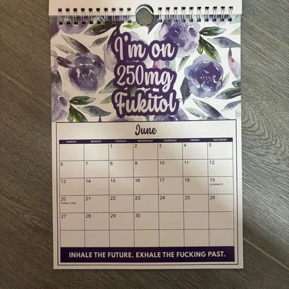 📅 2027 Funny Swear Word "Fuck It" Floral Calendar - Perfect for Home Decor & Gift Ideas