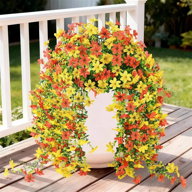 UV Resistant Artificial Hanging Flowers – Lifelike Outdoor Spring Decor