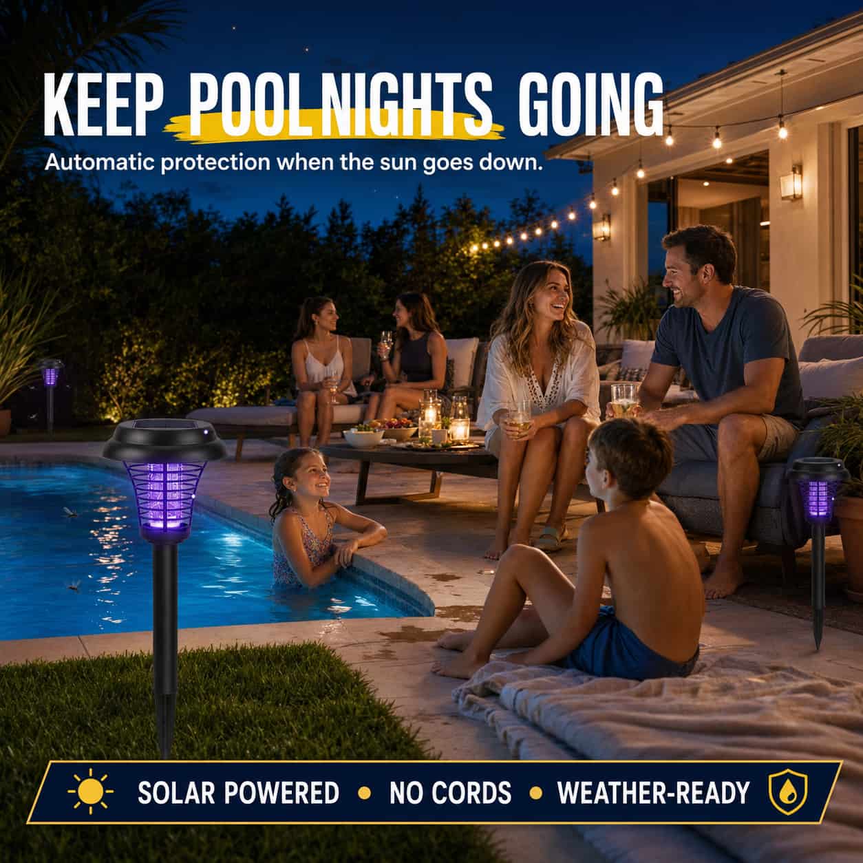 SolarGuard 2-in-1 Mosquito Zapper Lights