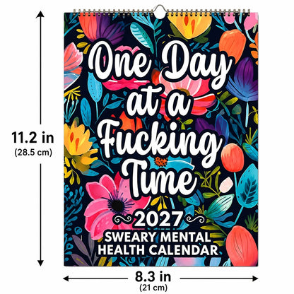 📅 2027 Funny Swear Word "Fuck It" Floral Calendar - Perfect for Home Decor & Gift Ideas