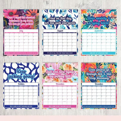 📅 2027 Funny Swear Word "Fuck It" Floral Calendar - Perfect for Home Decor & Gift Ideas