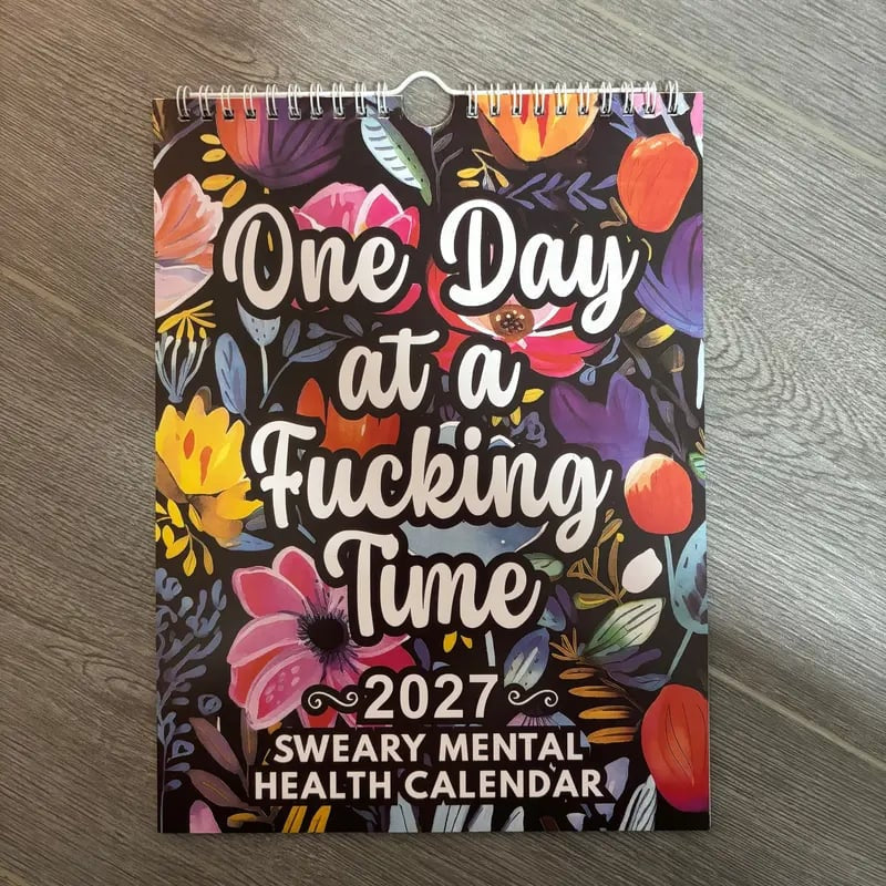 📅 2027 Funny Swear Word "Fuck It" Floral Calendar - Perfect for Home Decor & Gift Ideas