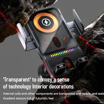 2-in-1 Wireless Car Phone Mount – Auto Clamp, Fast Charging, 360° Rotation
