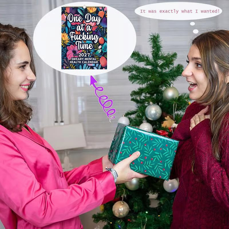 📅 2027 Funny Swear Word "Fuck It" Floral Calendar - Perfect for Home Decor & Gift Ideas
