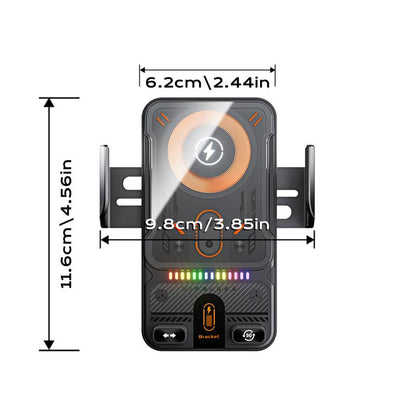 2-in-1 Wireless Car Phone Mount – Auto Clamp, Fast Charging, 360° Rotation