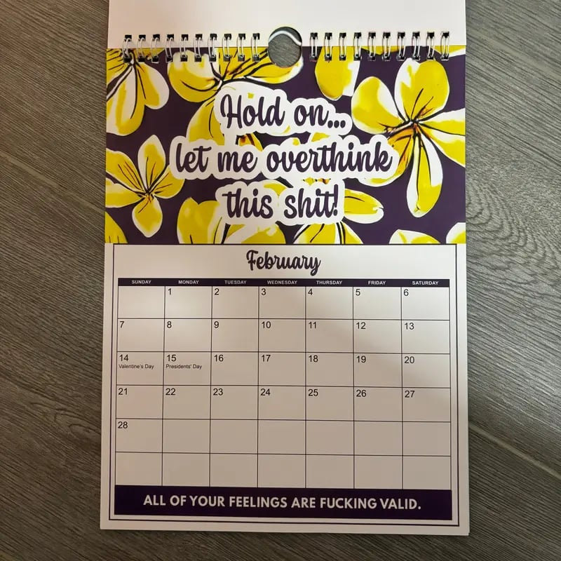📅 2027 Funny Swear Word "Fuck It" Floral Calendar - Perfect for Home Decor & Gift Ideas