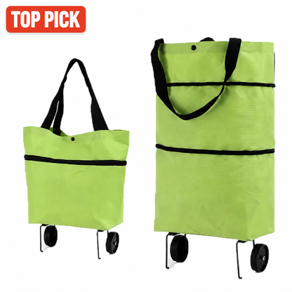 🛒 2-in-1 Foldable Shopping Cart Bag – Carry As A Bag, Roll As A Cart