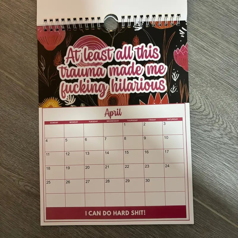 📅 2027 Funny Swear Word "Fuck It" Floral Calendar - Perfect for Home Decor & Gift Ideas