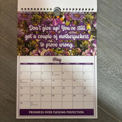📅 2027 Funny Swear Word "Fuck It" Floral Calendar - Perfect for Home Decor & Gift Ideas