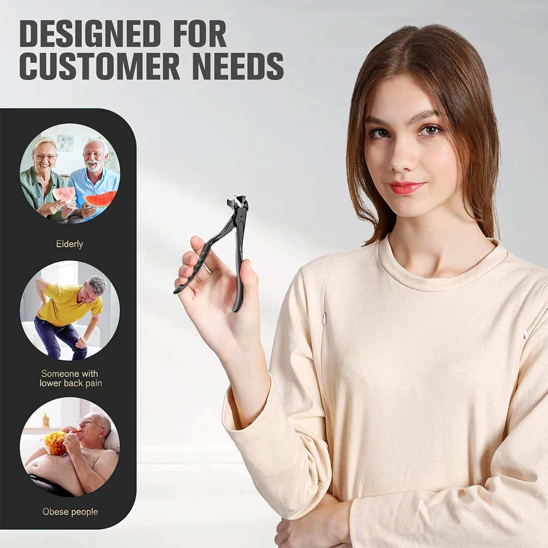 ✂️ Black Curved Nail Clipper — Cuts Thick & Fungal Nails With Half the Effort
