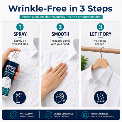 👔 Instant wrinkle release – no iron, travel-ready, static-free & fresh.