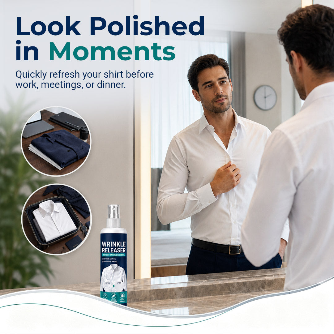 👔 Instant wrinkle release – no iron, travel-ready, static-free & fresh.