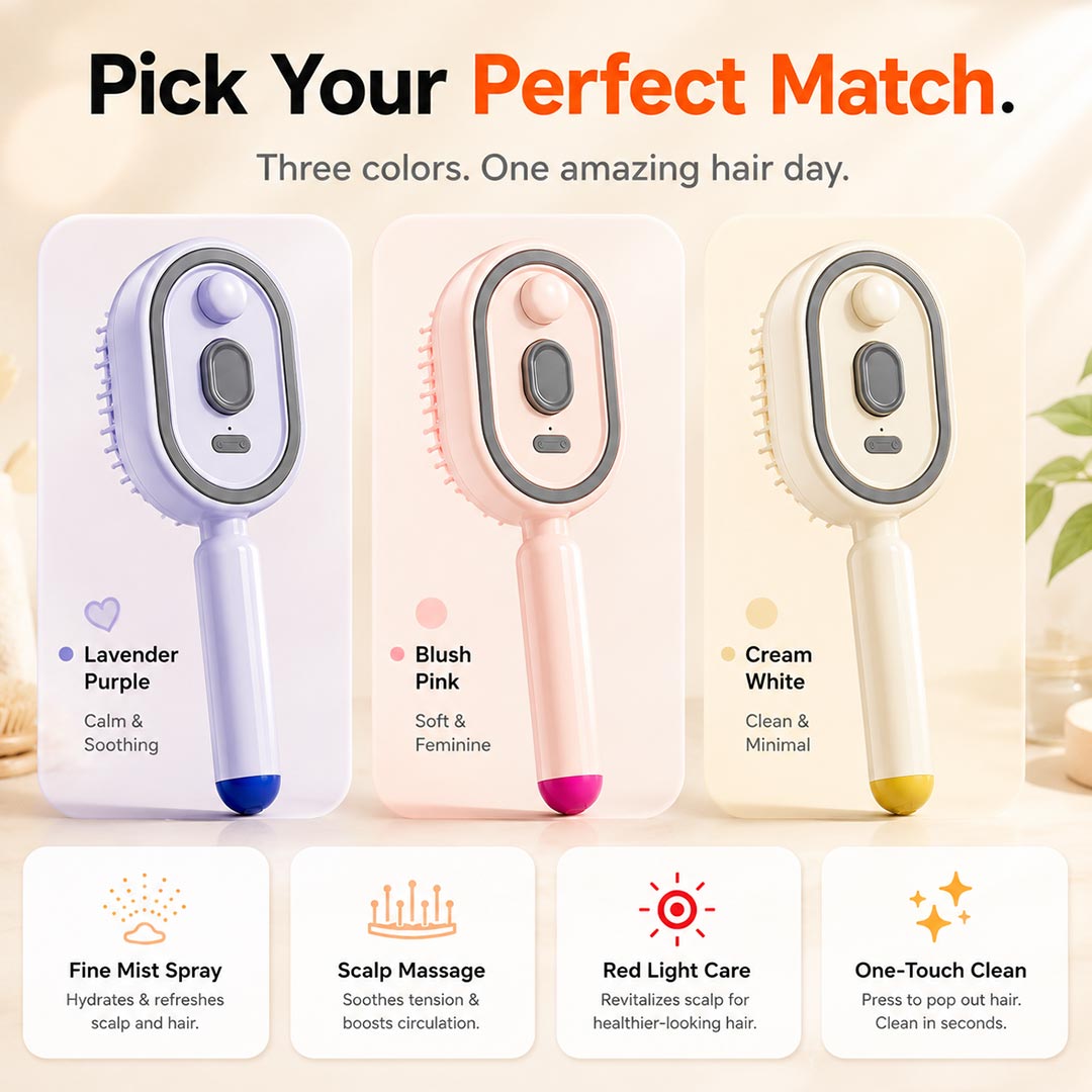 3-in-1 Frizz-Control Detangling Brush