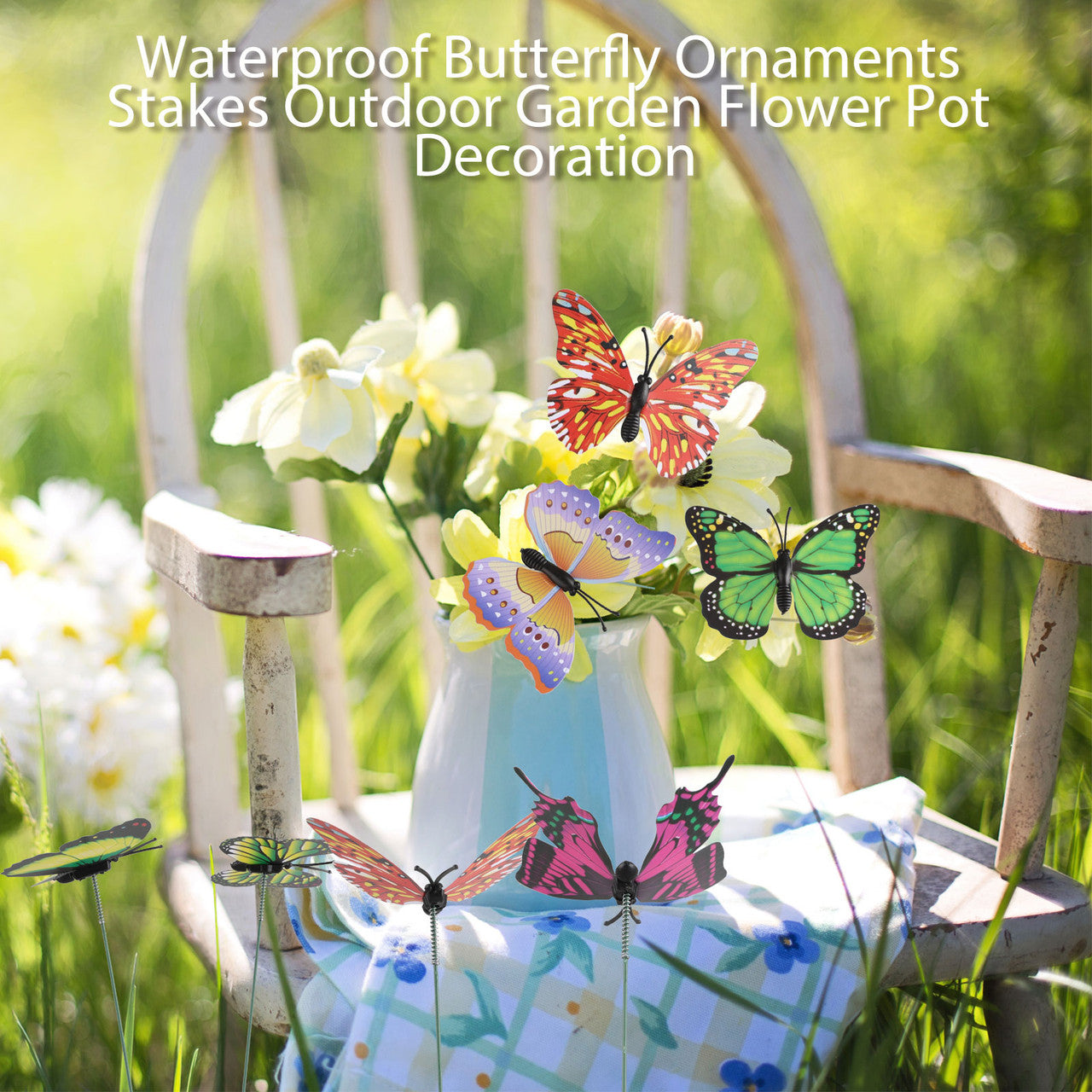 50PCS Lifelike Butterfly Garden Stakes – Add Color & Movement to Your Garden