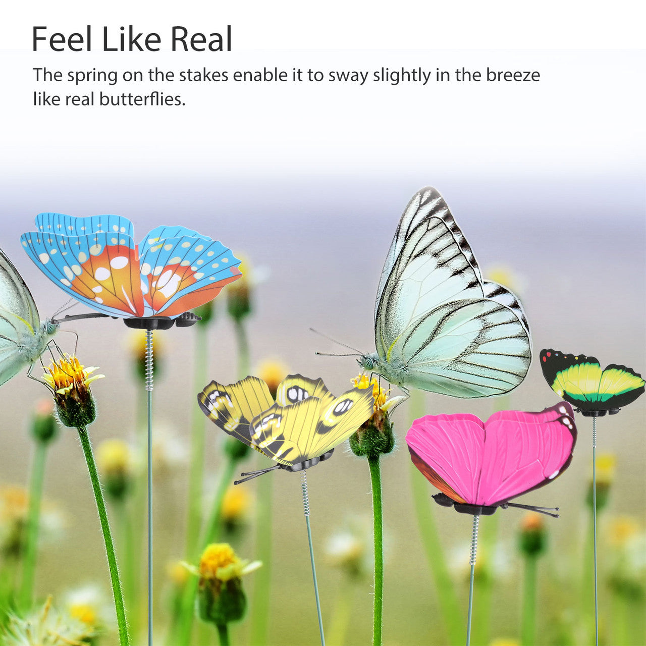 50PCS Lifelike Butterfly Garden Stakes – Add Color & Movement to Your Garden