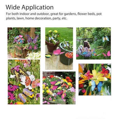 50PCS Lifelike Butterfly Garden Stakes – Add Color & Movement to Your Garden