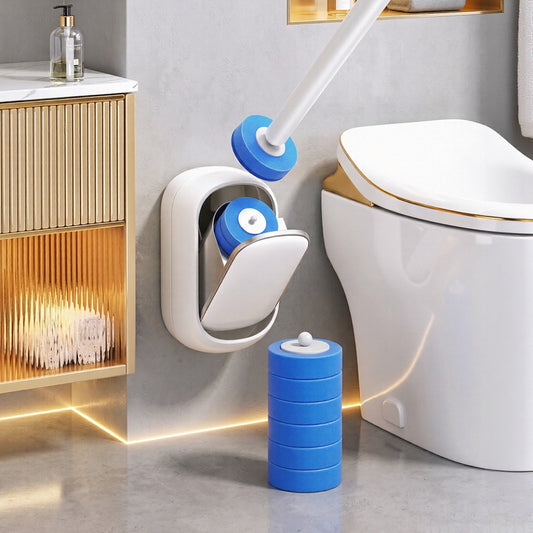 Hygienic Toilet Cleaning Kit with Disposable Brush Heads