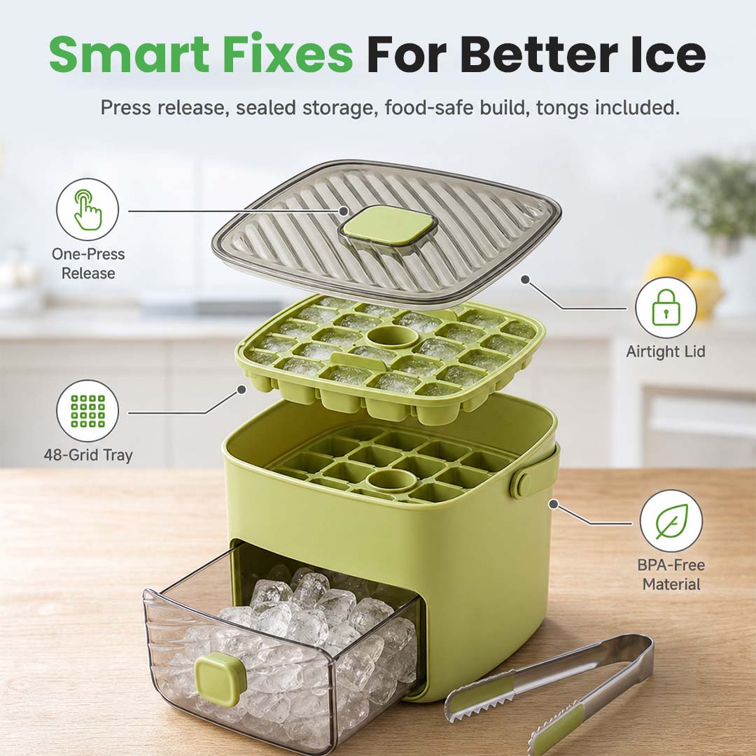 Portable One-Press Ice Maker