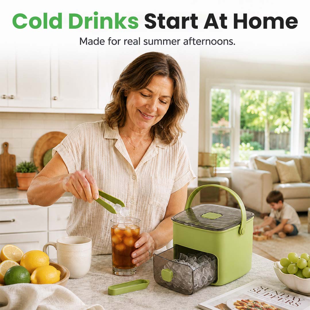 Portable One-Press Ice Maker