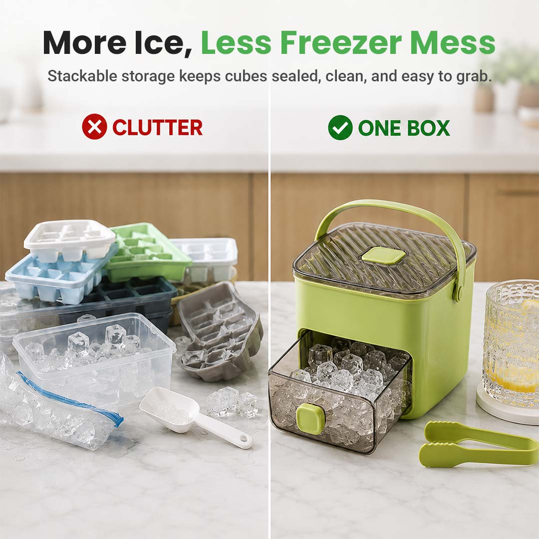 Portable One-Press Ice Maker