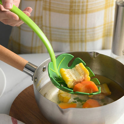 Large Slotted Leaf Spoon – Nature-Inspired Kitchen Tool for Serving & Draining Pasta, Vegetables, and Salads