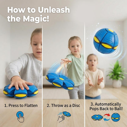 Magic Flying Disc Ball – 2-in-1 LED Light-Up Sensory Toy for Kids