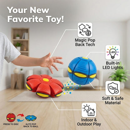 Magic Flying Disc Ball – 2-in-1 LED Light-Up Sensory Toy for Kids