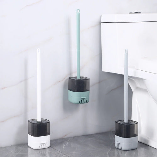 Wall-Mounted Toilet Brush Set – No-Hole, Multi-Functional, Quick-Draining
