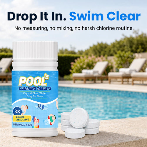 🏊 All-in-One Pool Cleaning Tablets — Crystal-Clear Water, Just Drop & Go