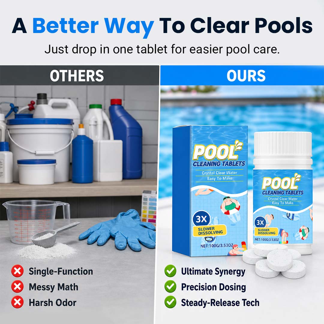 🏊 All-in-One Pool Cleaning Tablets — Crystal-Clear Water, Just Drop & Go