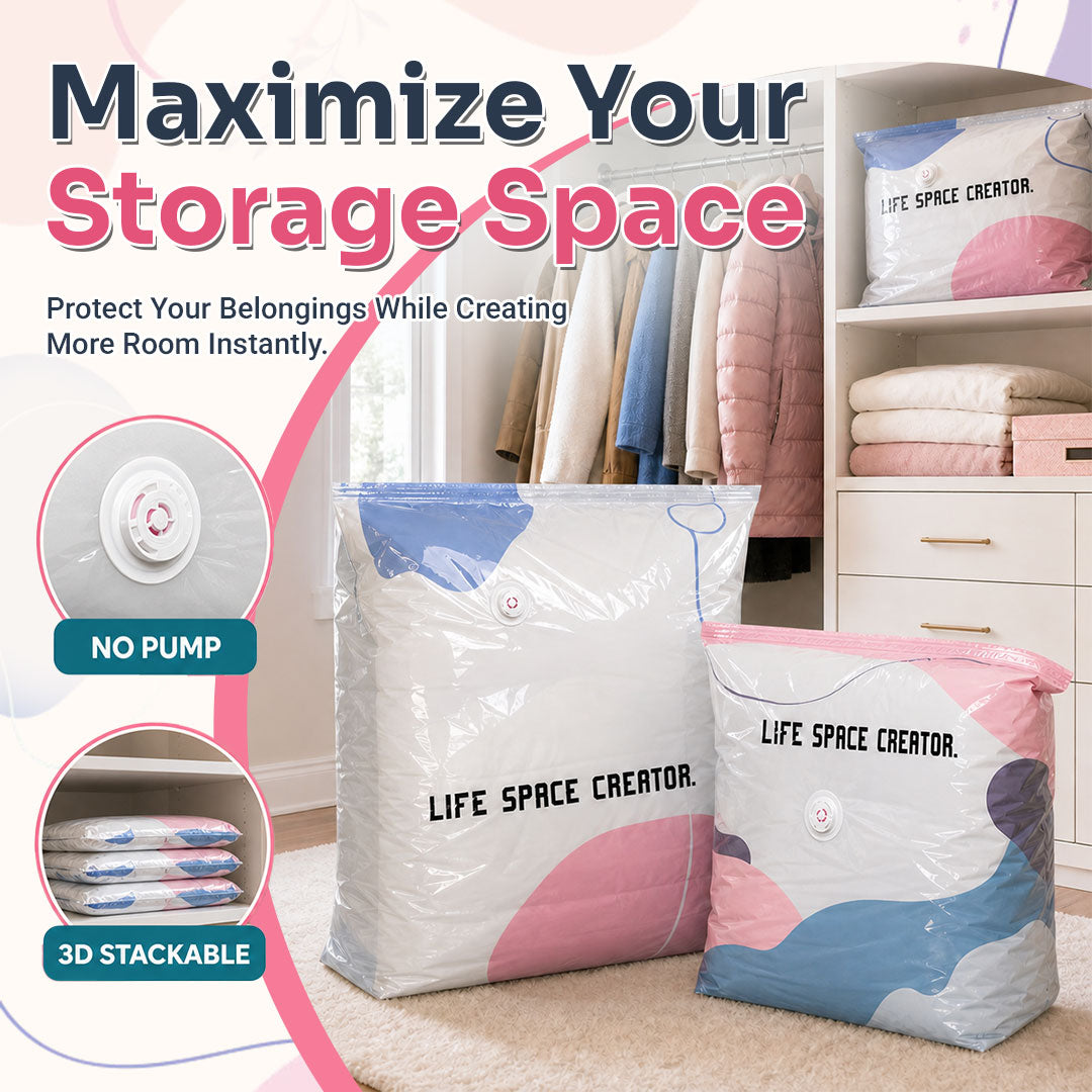💨No-Pump 3D Vacuum Storage Bags