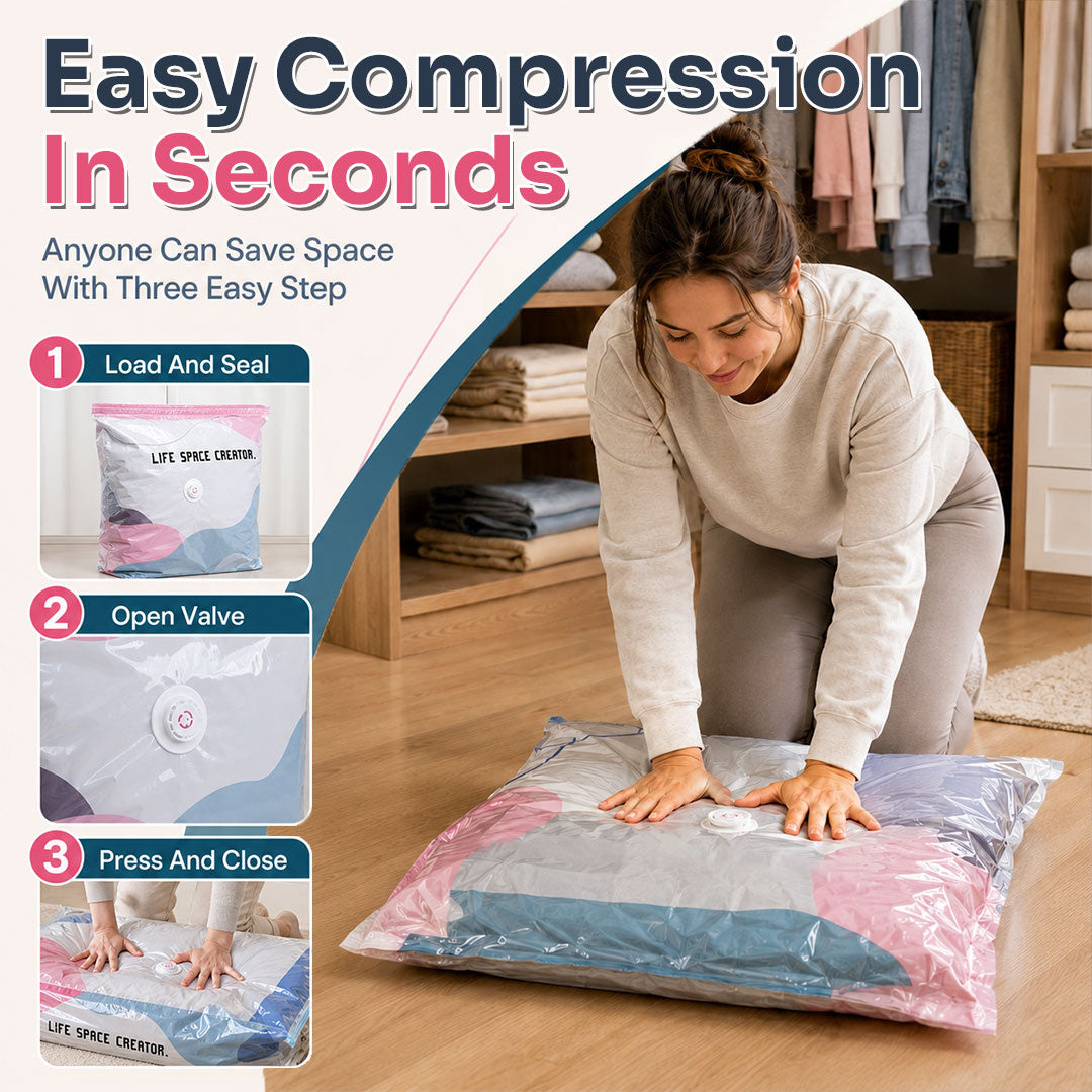 💨No-Pump 3D Vacuum Storage Bags