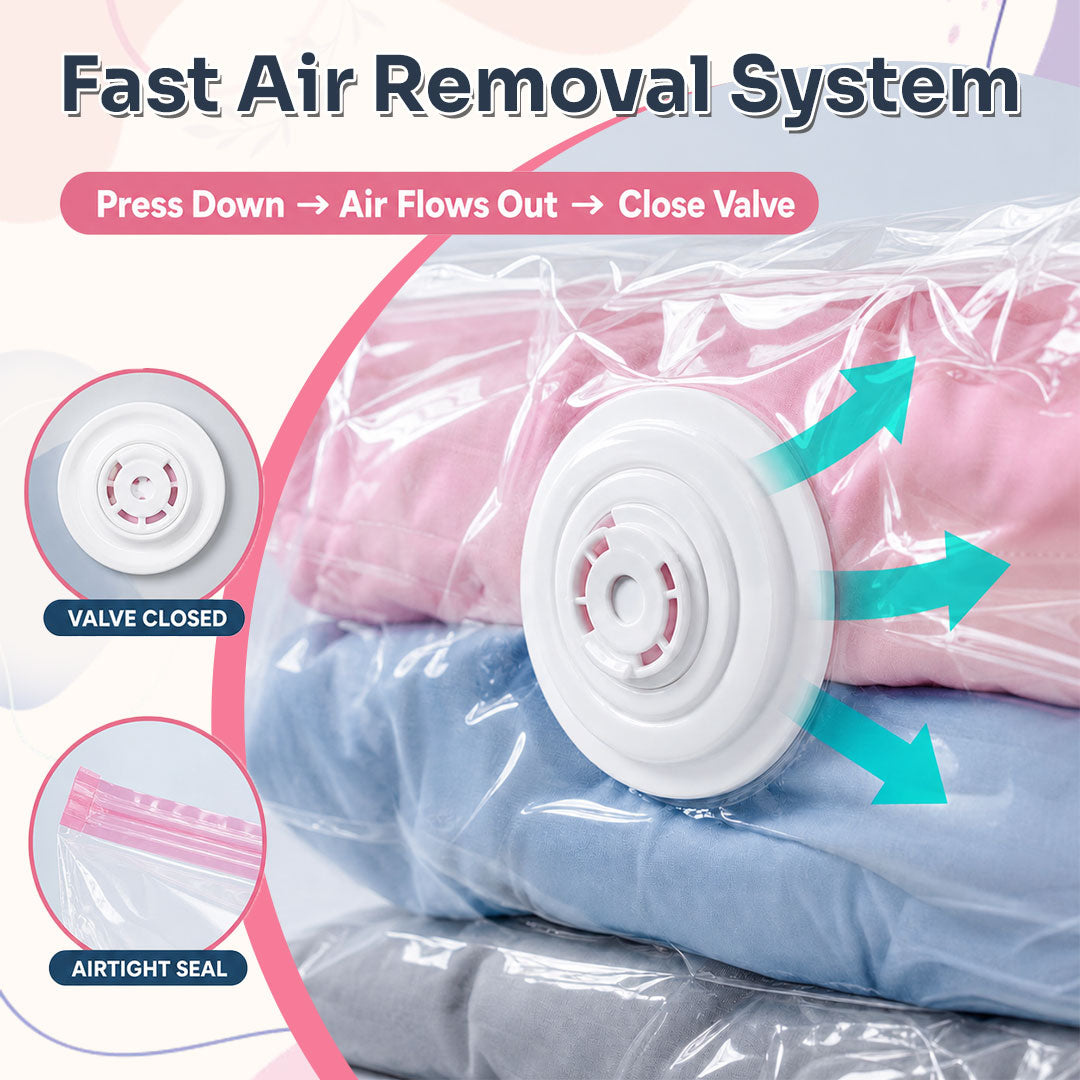 💨No-Pump 3D Vacuum Storage Bags