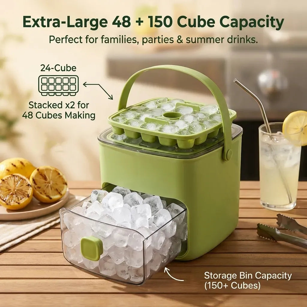 Portable One-Press Ice Maker