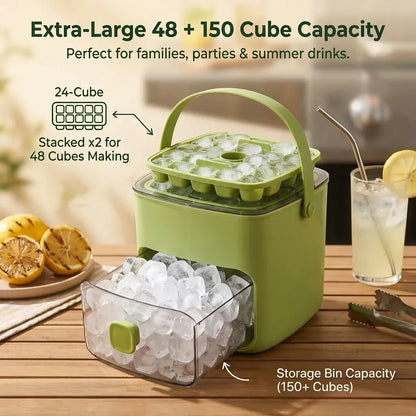 Portable One-Press Ice Maker