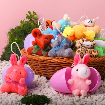 Easter Surprise Eggs: 12-Pack Hidden Plush Animal Toys