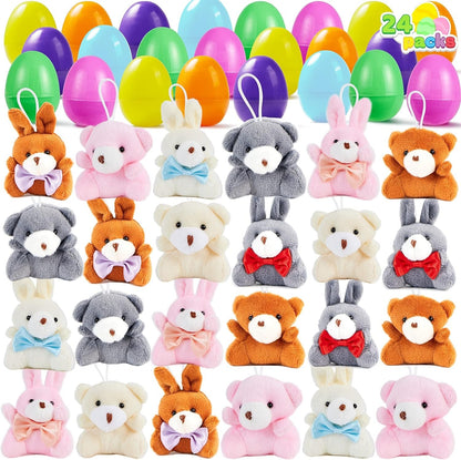 Easter Surprise Eggs: 12-Pack Hidden Plush Animal Toys