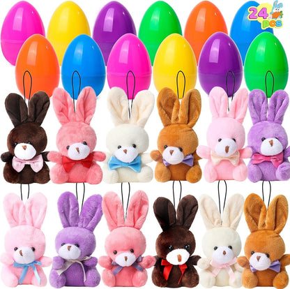 Easter Surprise Eggs: 12-Pack Hidden Plush Animal Toys