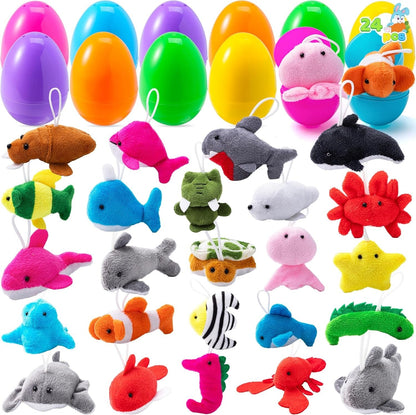 Easter Surprise Eggs: 12-Pack Hidden Plush Animal Toys