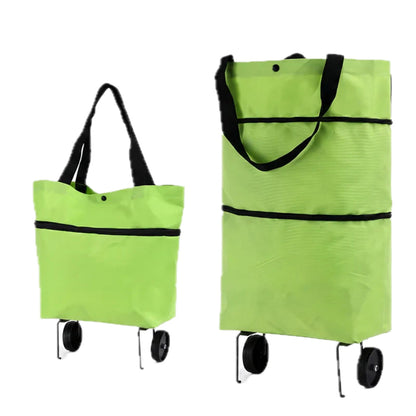 🛒 2-in-1 Foldable Shopping Cart Bag – Carry As A Bag, Roll As A Cart