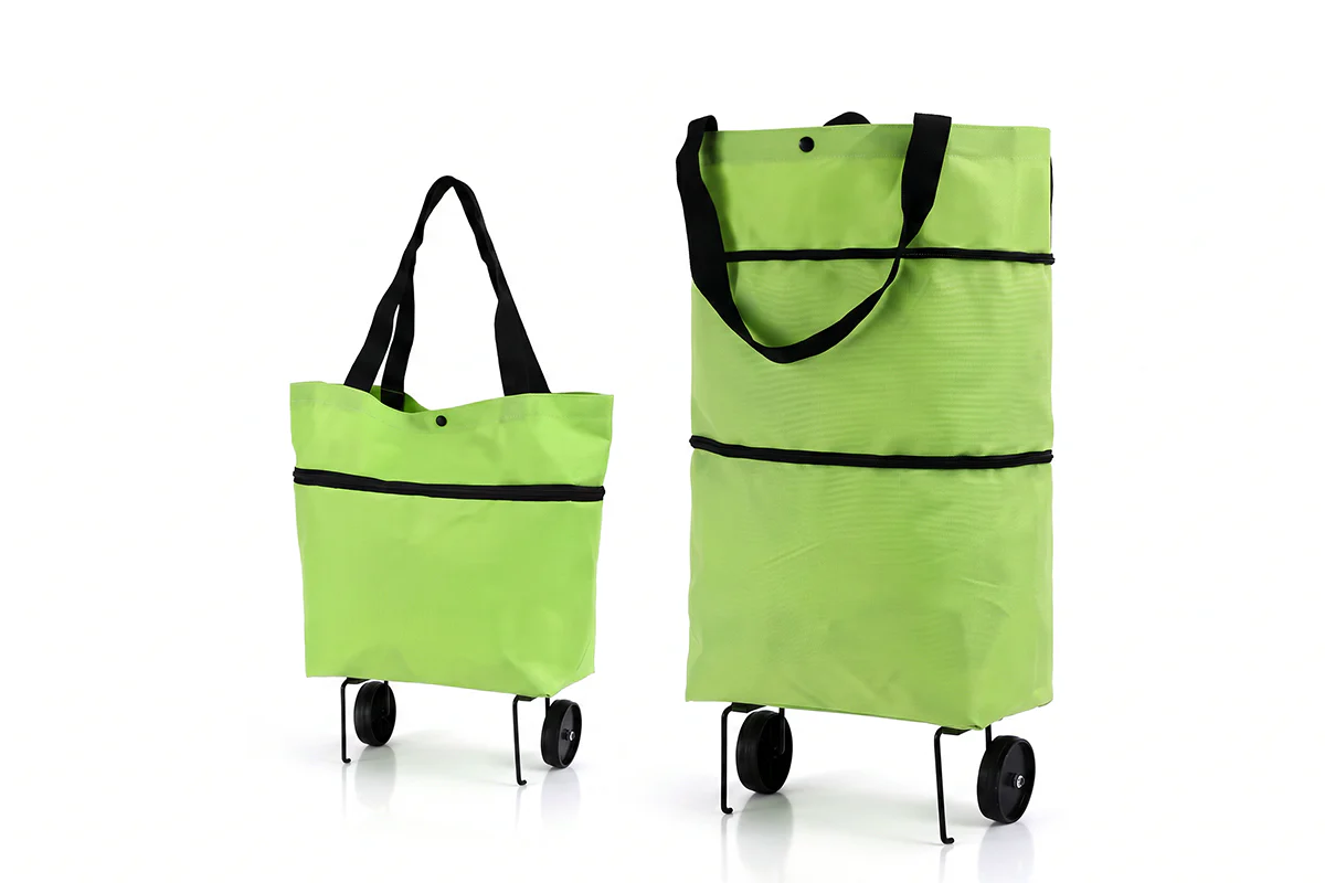 🛒 2-in-1 Foldable Shopping Cart Bag – Carry As A Bag, Roll As A Cart
