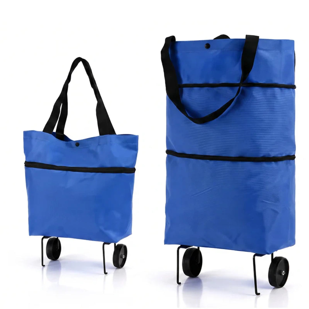 🛒 2-in-1 Foldable Shopping Cart Bag – Carry As A Bag, Roll As A Cart
