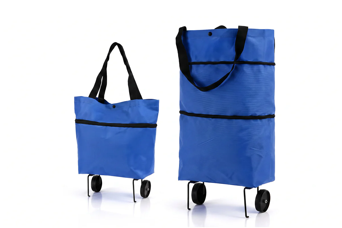🛒 2-in-1 Foldable Shopping Cart Bag – Carry As A Bag, Roll As A Cart