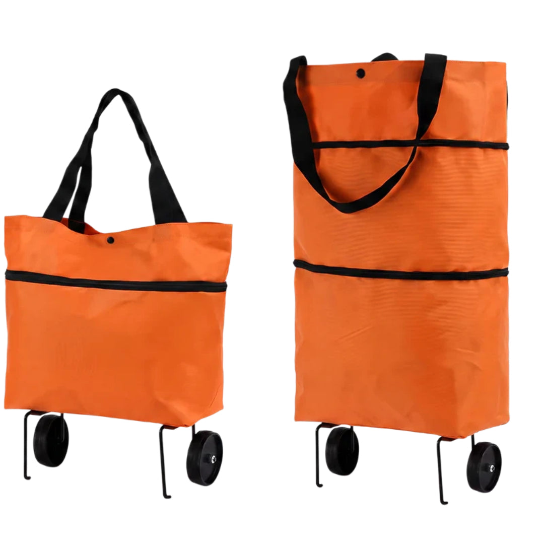 🛒 2-in-1 Foldable Shopping Cart Bag – Carry As A Bag, Roll As A Cart