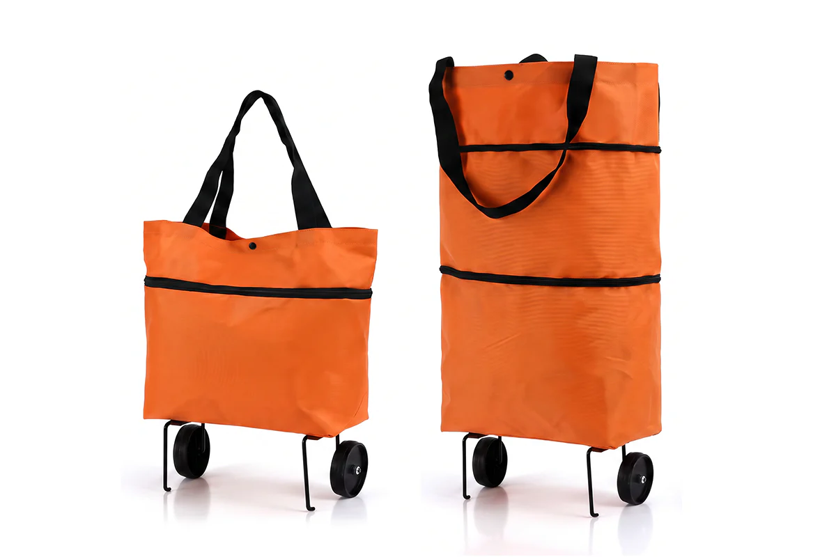 🛒 2-in-1 Foldable Shopping Cart Bag – Carry As A Bag, Roll As A Cart