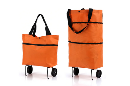 🛒 2-in-1 Foldable Shopping Cart Bag – Carry As A Bag, Roll As A Cart