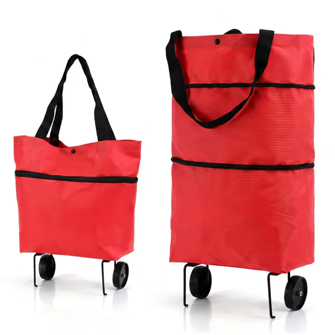 🛒 2-in-1 Foldable Shopping Cart Bag – Carry As A Bag, Roll As A Cart